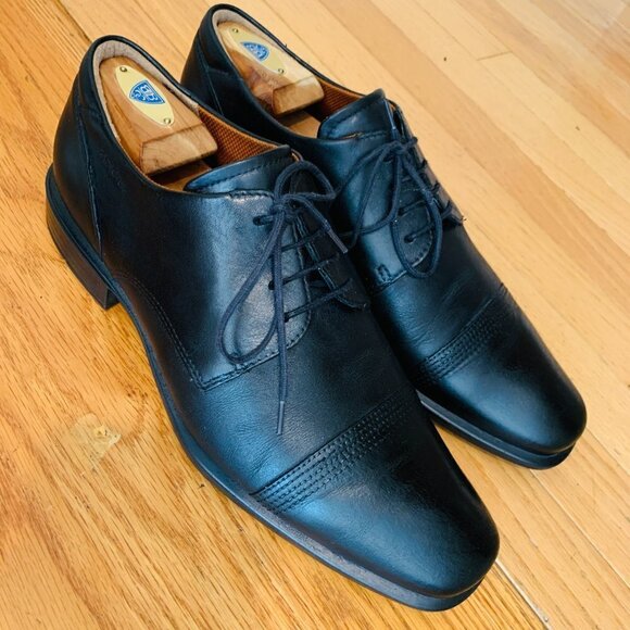 Ecco Men\'s Black Leather Cap Toe Dress Shoes US Size 9 main image 13
